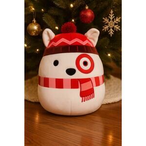 Squishmallows Target Bullseye Dog 15” 2024 Christmas Holiday Plush NWT